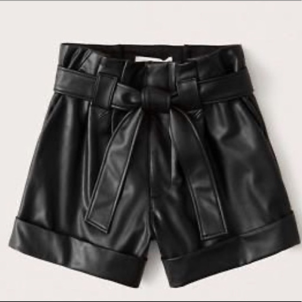 Abercrombie high wasted Faux-leather shorts